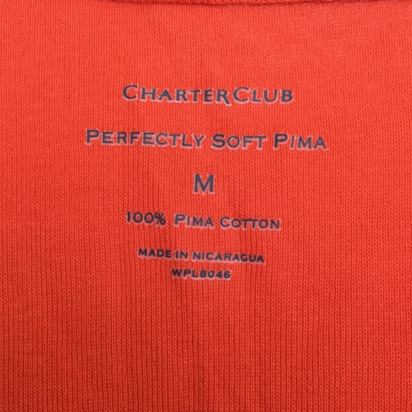 Charter Club Women’s Top M Orange Fall Tee 3/4 Sleeves T-shirt - Picture 3 of 6